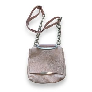 Daniella Lehavi Pink Pebbled Leather Crossbody Bag with Flap